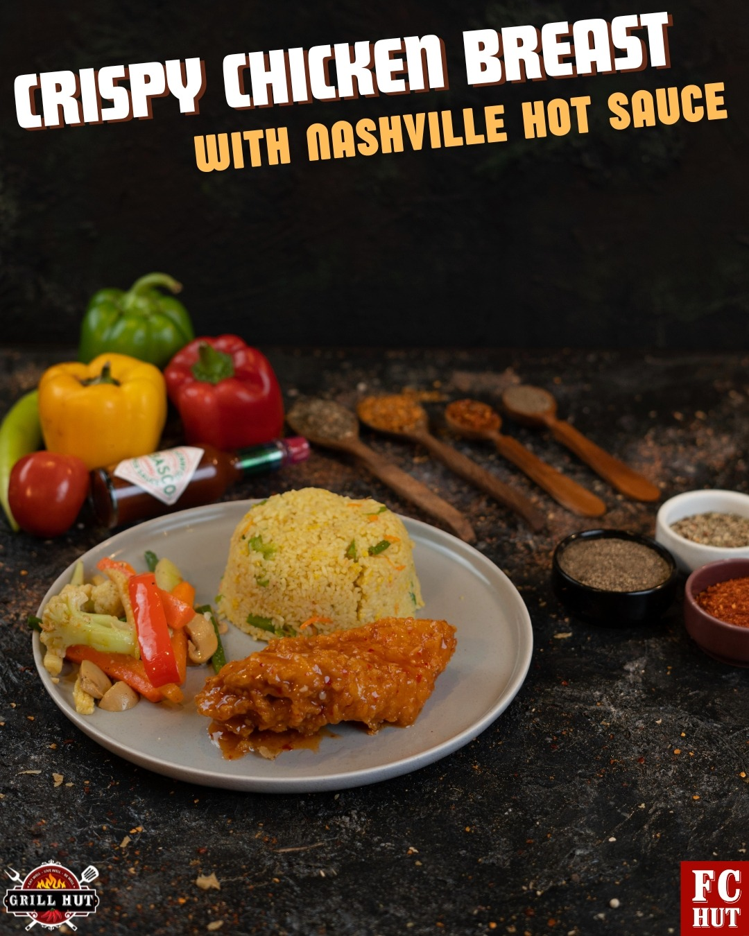 Crispy Chicken Breast with Nashville Hot Sauce